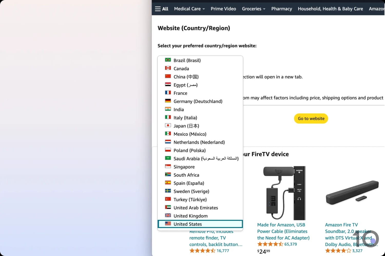 Amazon Prime Länder-/Regionenliste