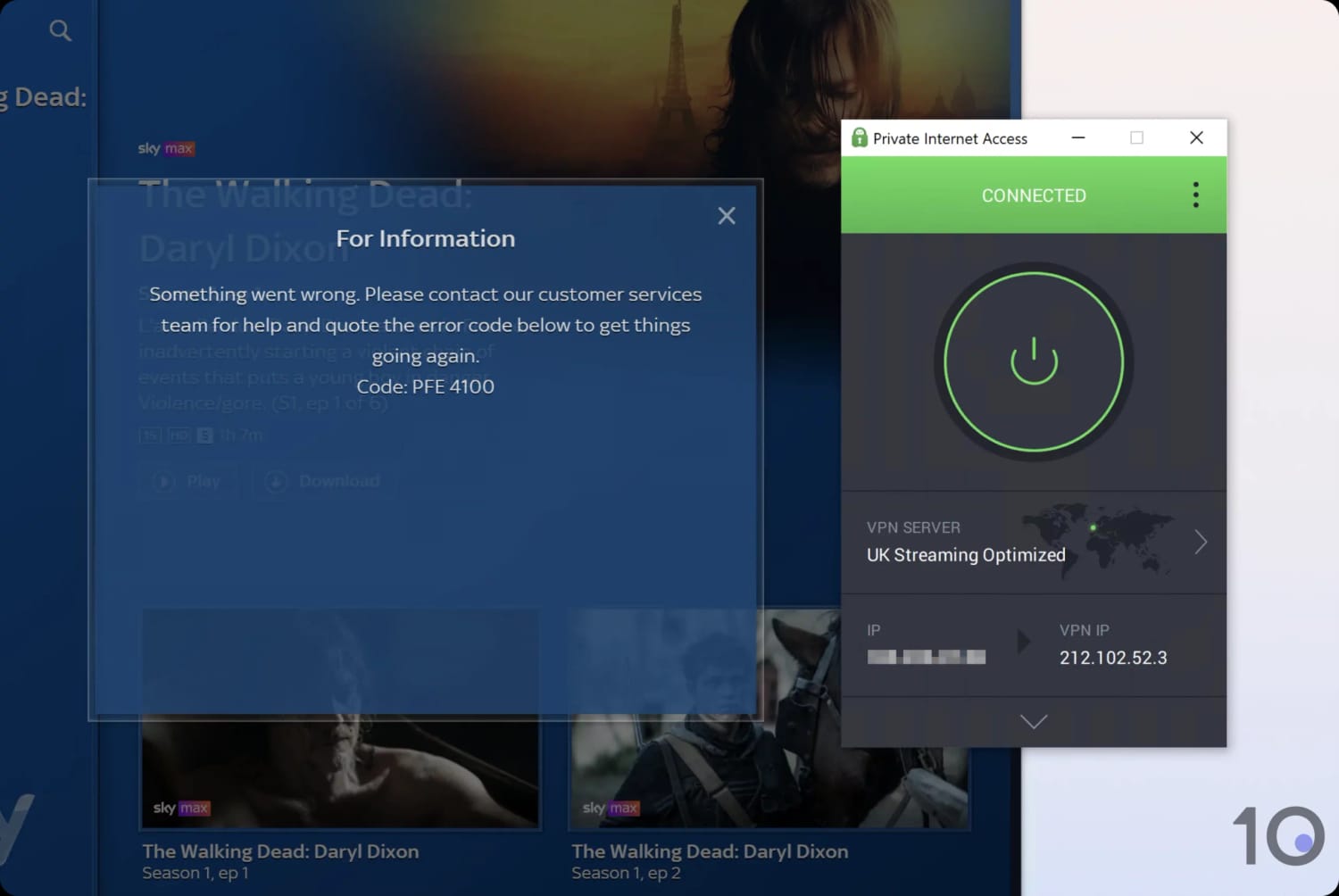 Die britischen IP-Adressen von PIA wurden alle von Sky Go blockiert
