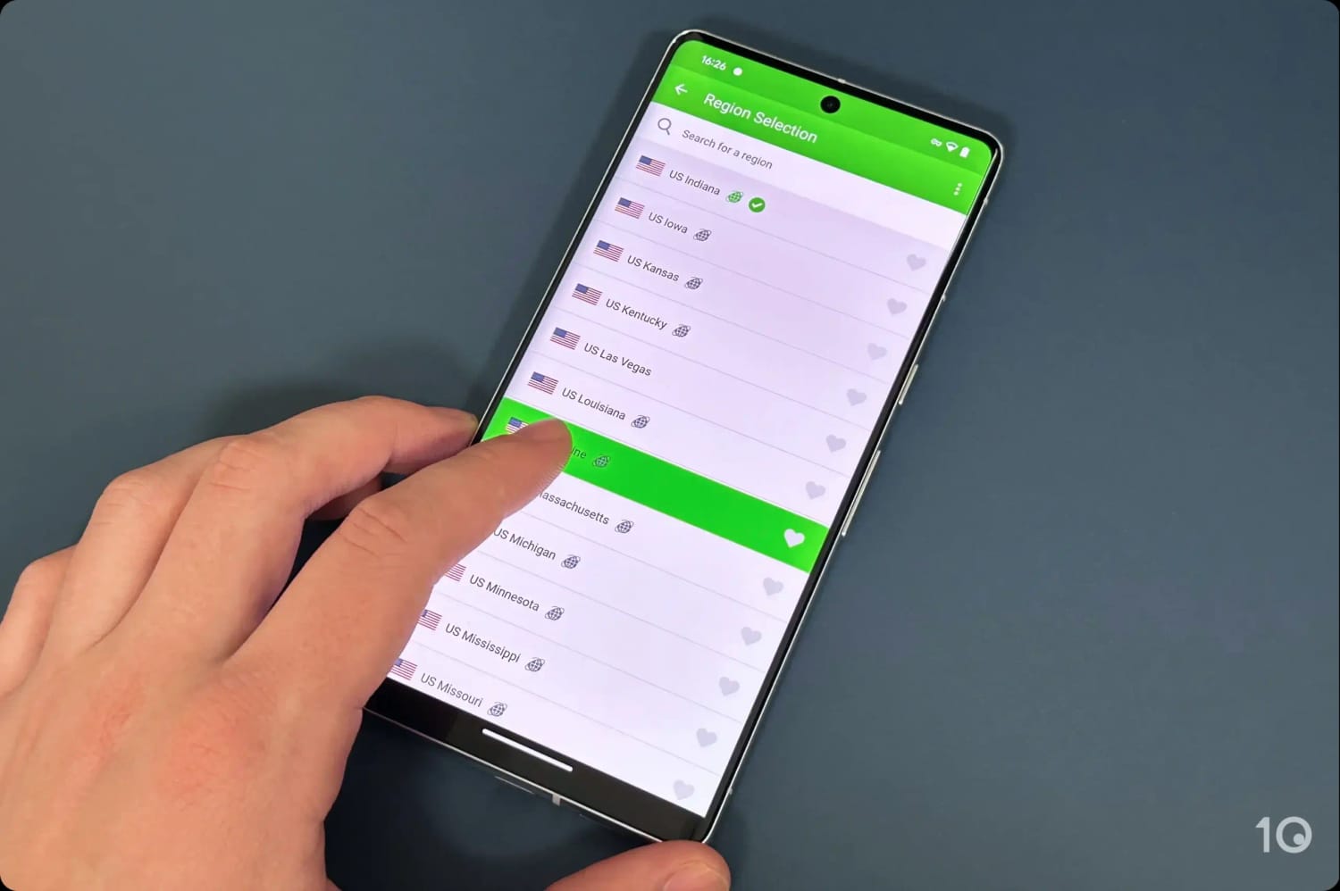 PIA VPN's US servers in the Android app
