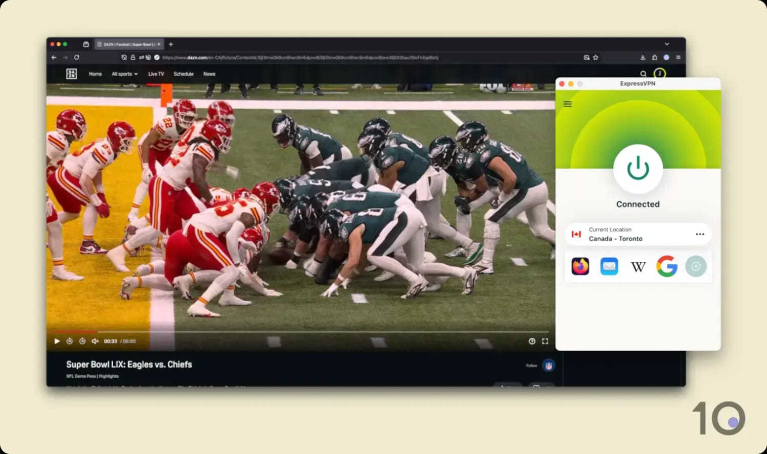 ExpressVPN works with DAZN Canada & NFL Game Pass