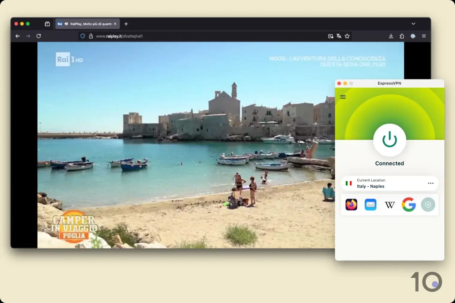 Guardando Rai 1 su RaiPlay con ExpressVPN