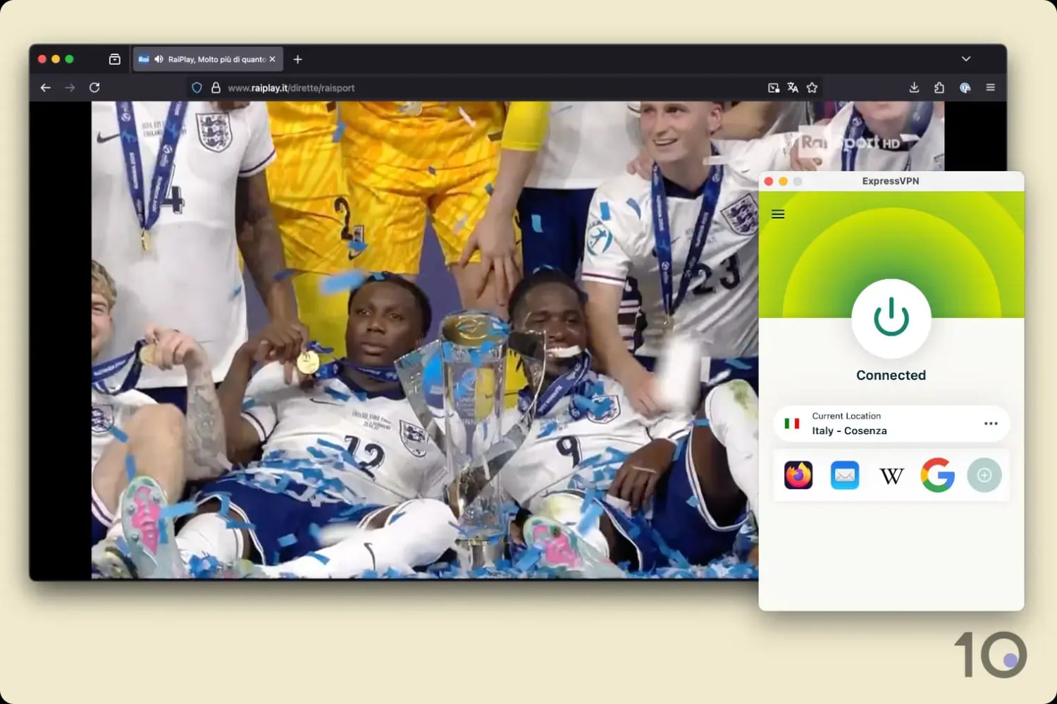 Guardando Rai Sport su RaiPlay con ExpressVPN