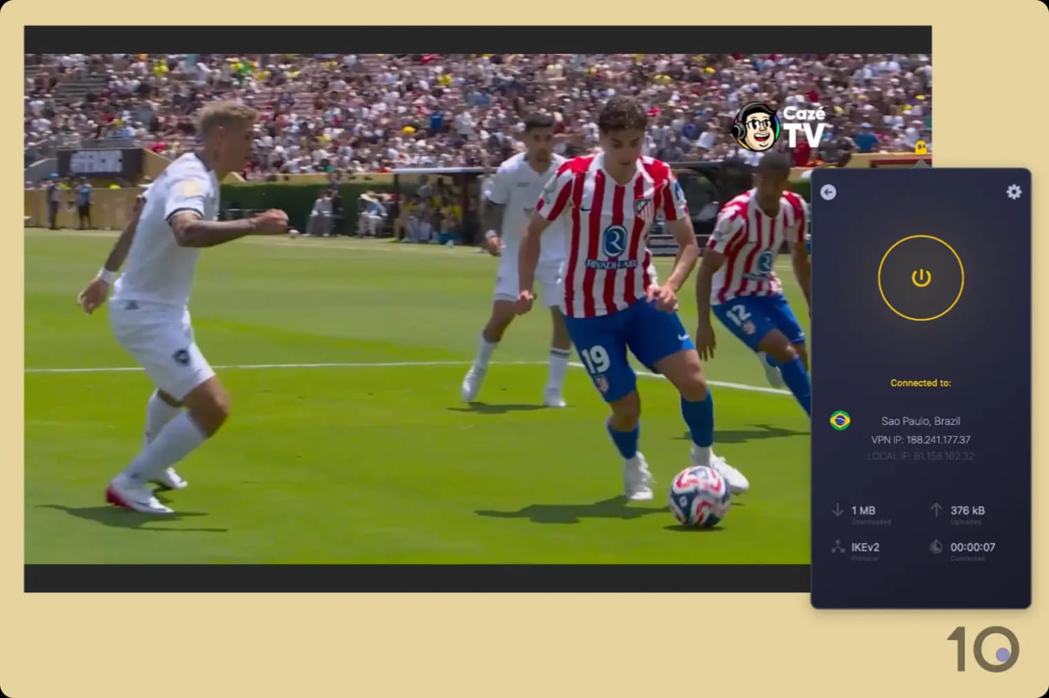 Assistindo ao Bandplay com o CyberGhost