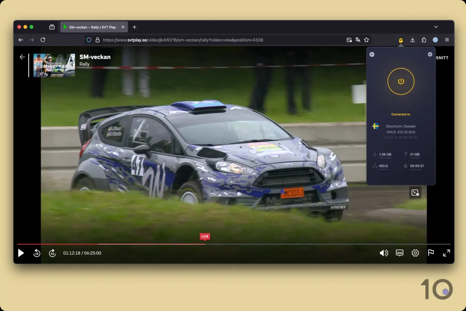 CyberGhost streamar SVT Play