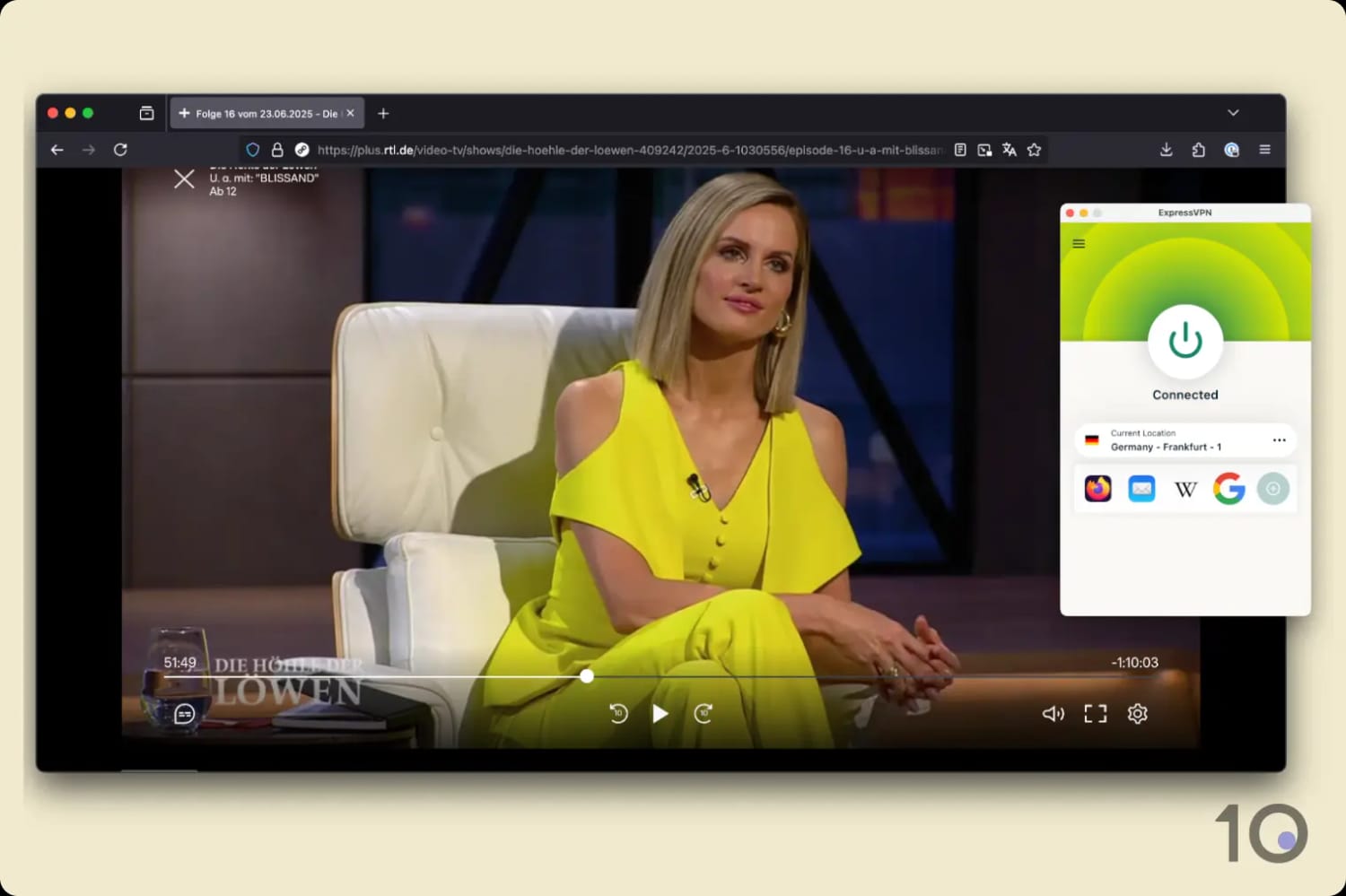 RTL+ streamen mit dem Frankfurter Server von ExpressVPN