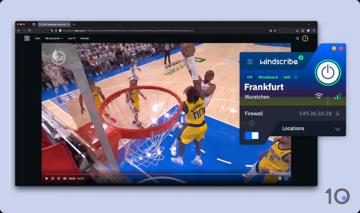 Windscribe mit DAZN