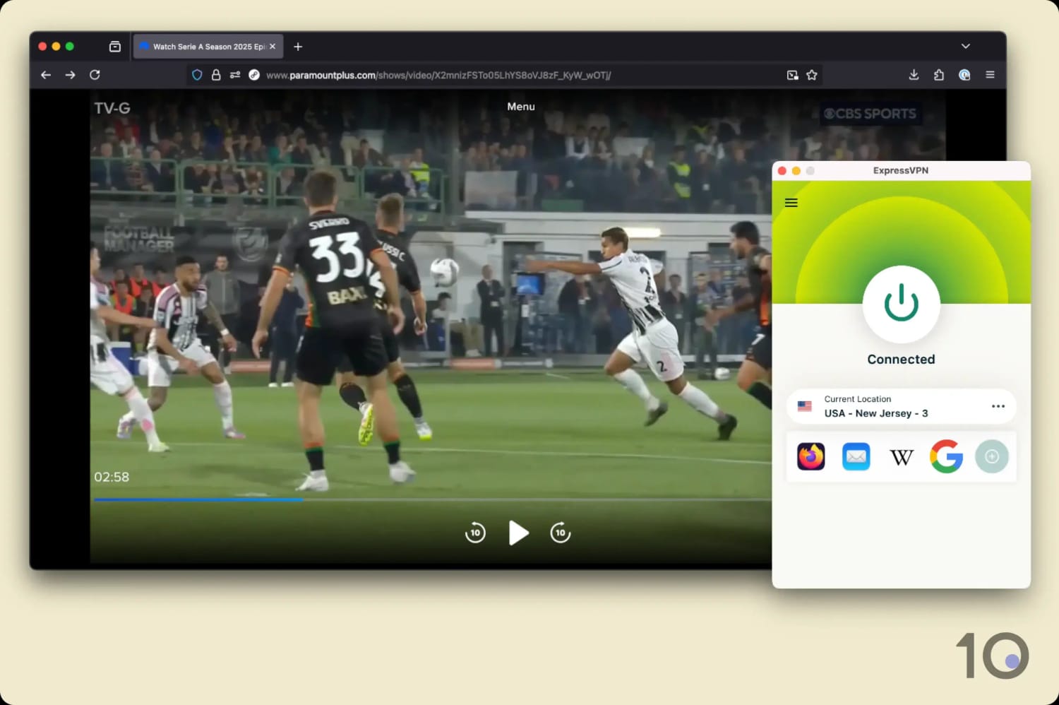 Guardando la Serie A in diretta su Paramount+ con ExpressVPN