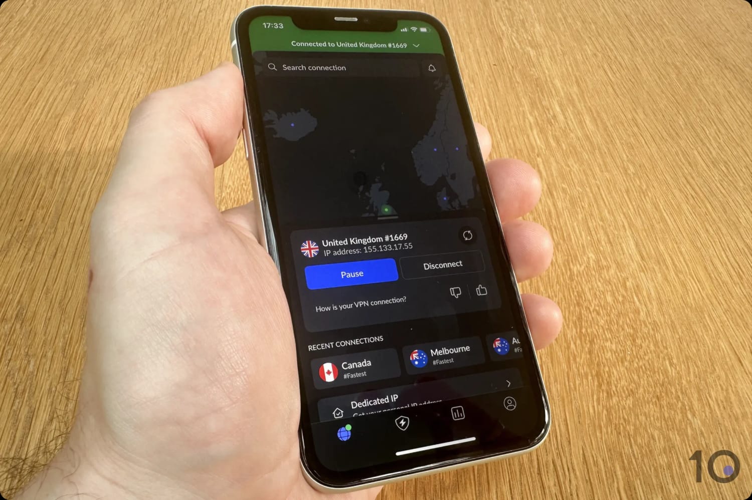 Verbunden mit einem NordVPN-UK-Server
