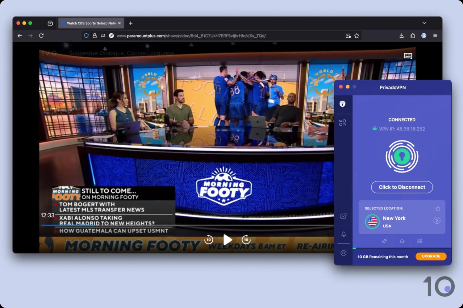 PrivadoVPN sblocca CBS Sports Golazo Network