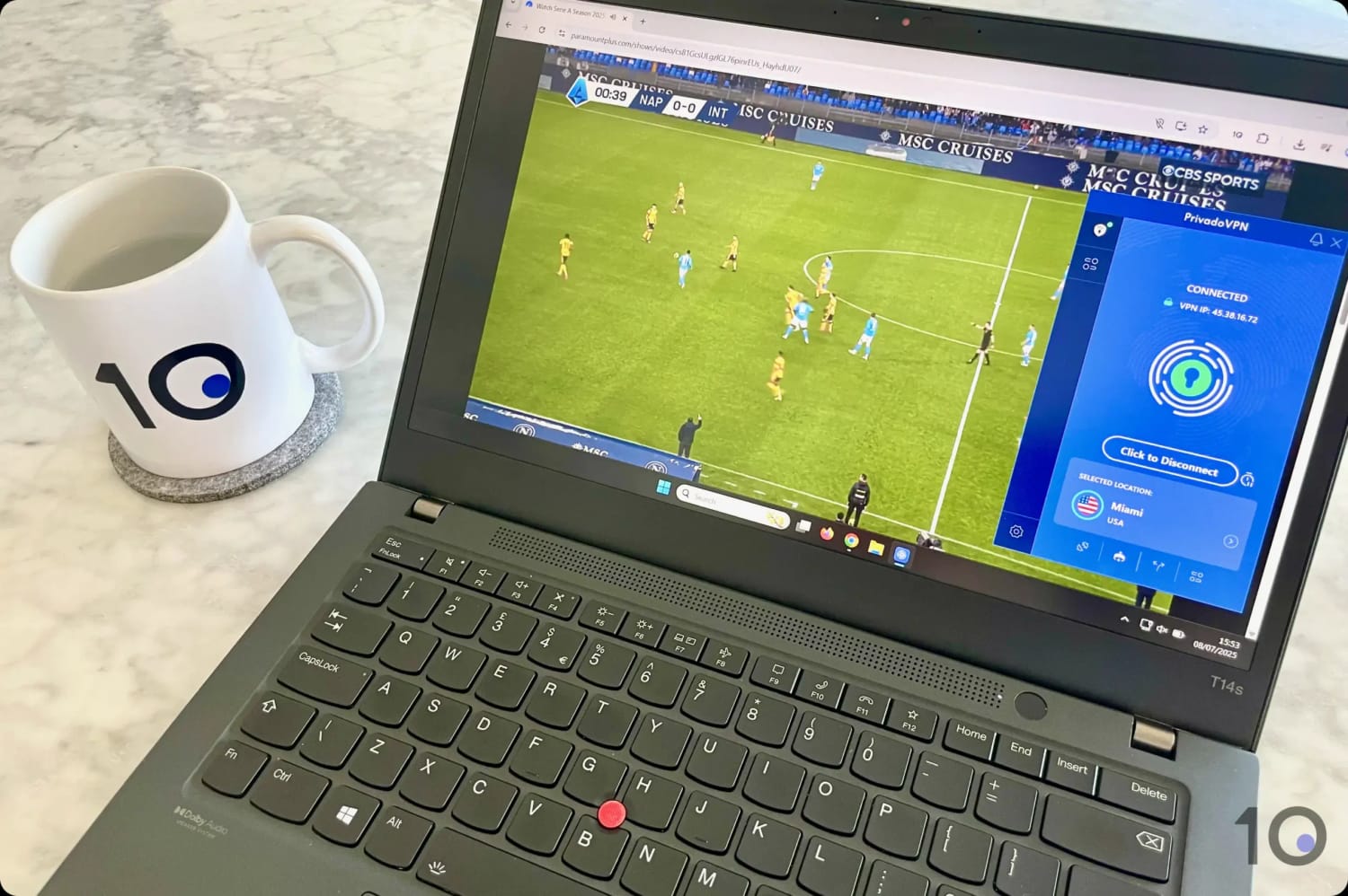 Guardando la Serie A su Paramount+ con PrivadoVPN
