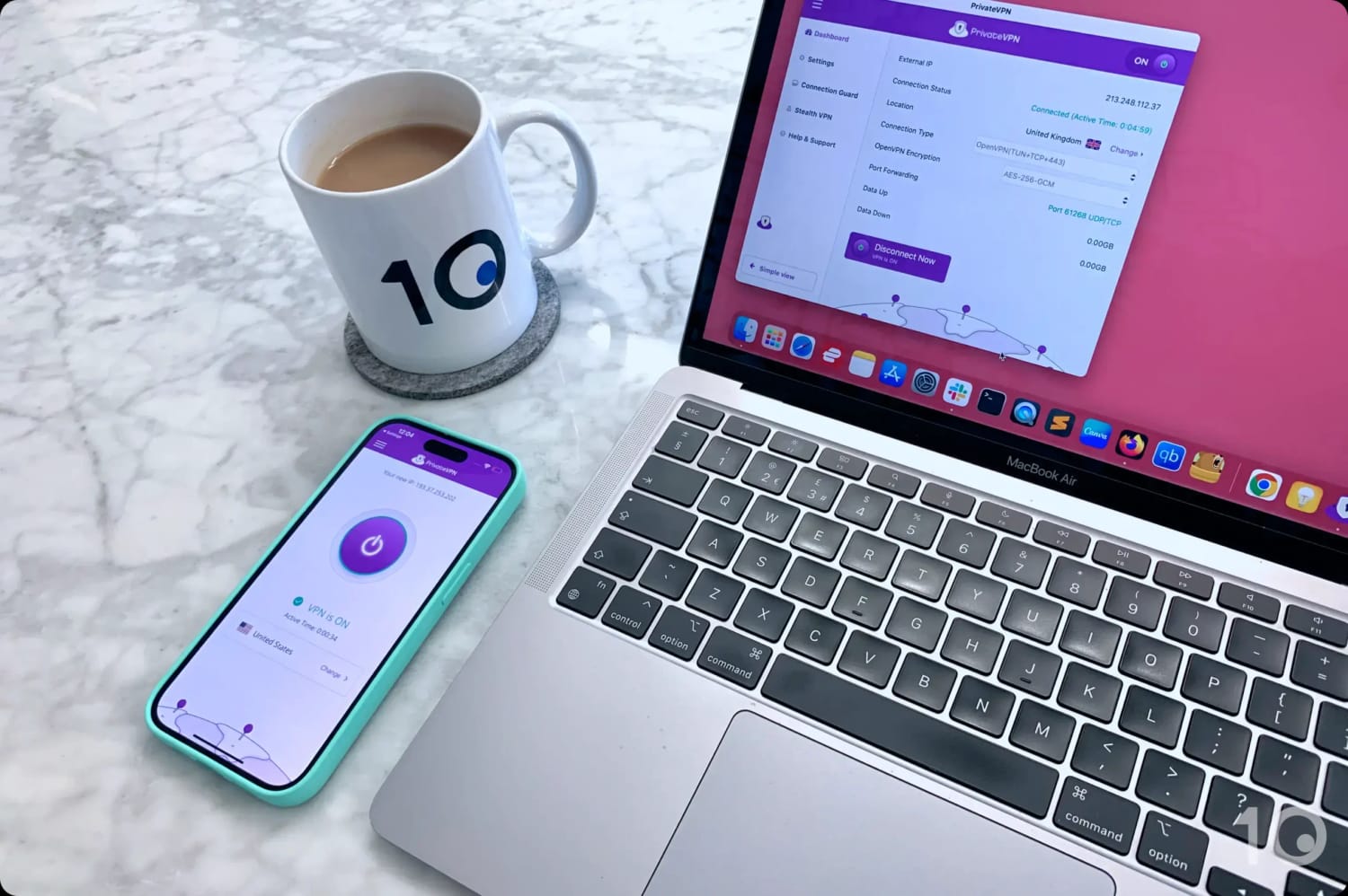 PrivateVPN's desktop and mobile apps