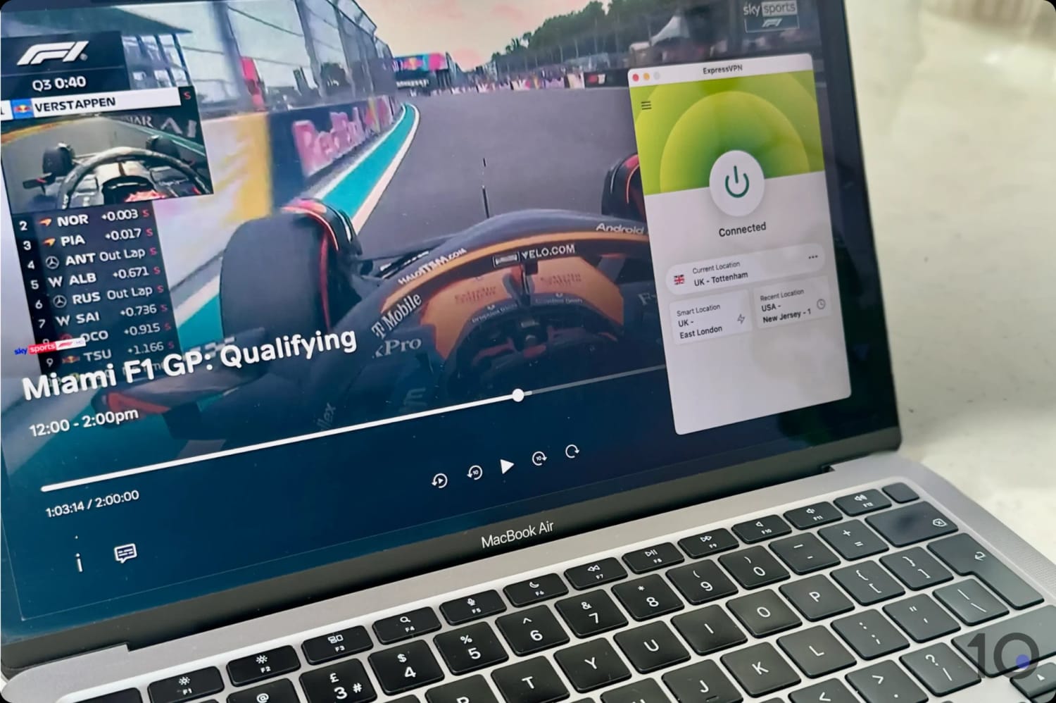 Watching Sky Go on a laptop using ExpressVPN