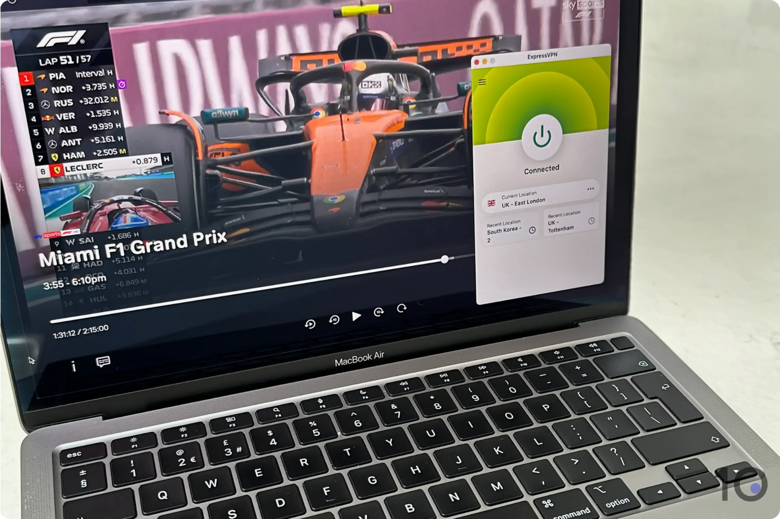 Watching Sky Sports F1 with ExpressVPN