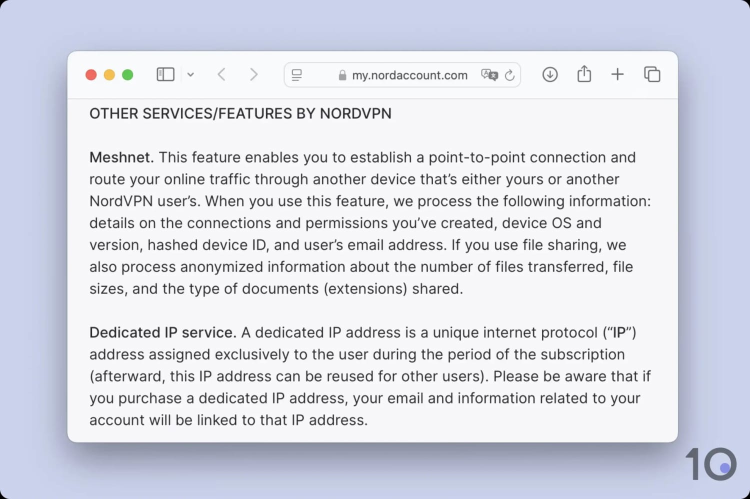 NordVPN Privacy Policy for add-ons