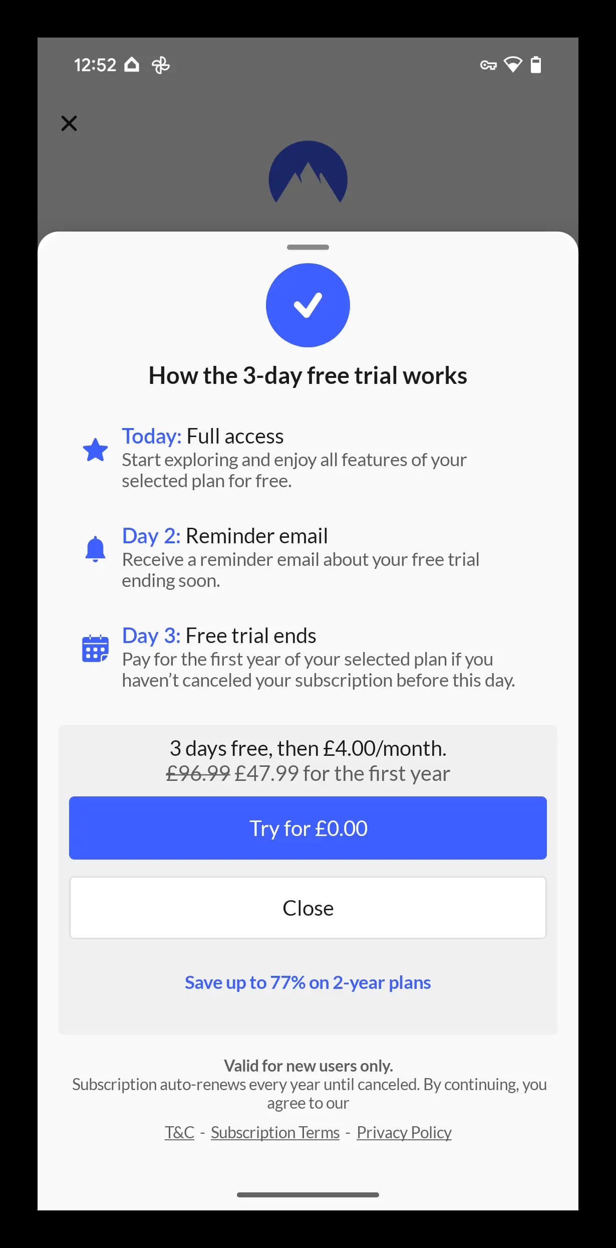 Come funziona la prova gratuita di 3 giorni di NordVPN