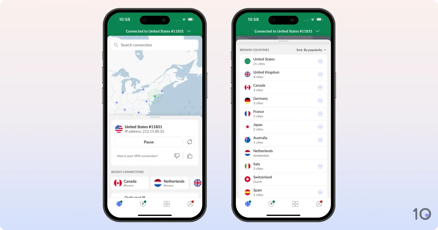 NordVPN's iOS Application