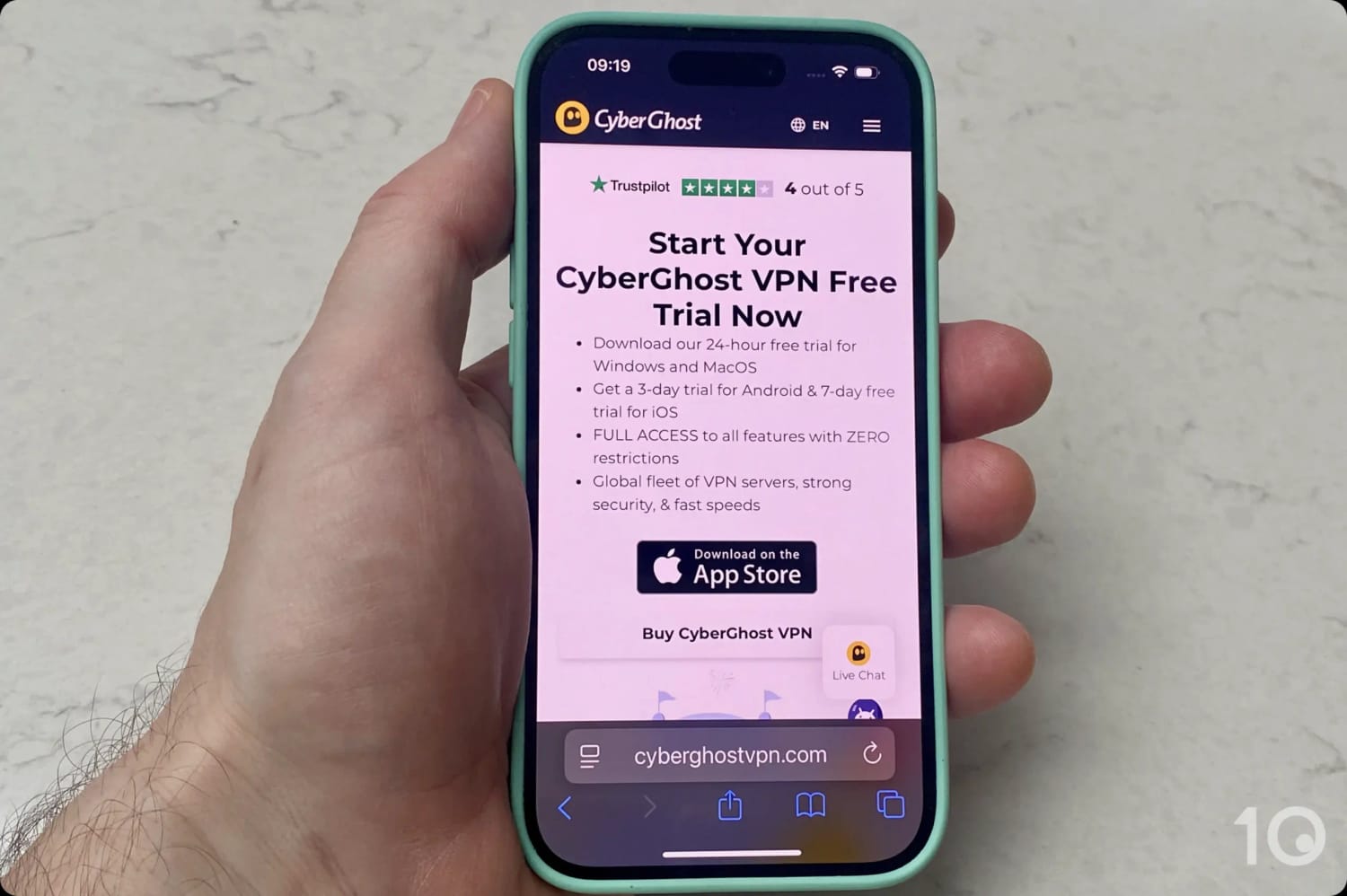 CyberGhost's Free Trial on Mobile