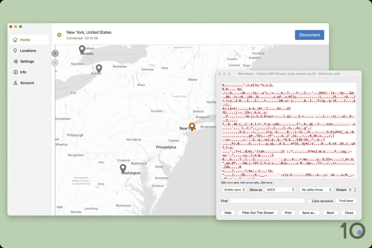 IPVanish wireshark results