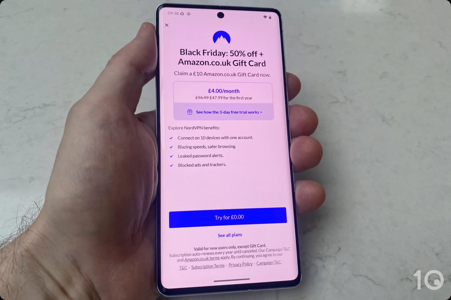 Kostenlose Testversion von NordVPN auf Android