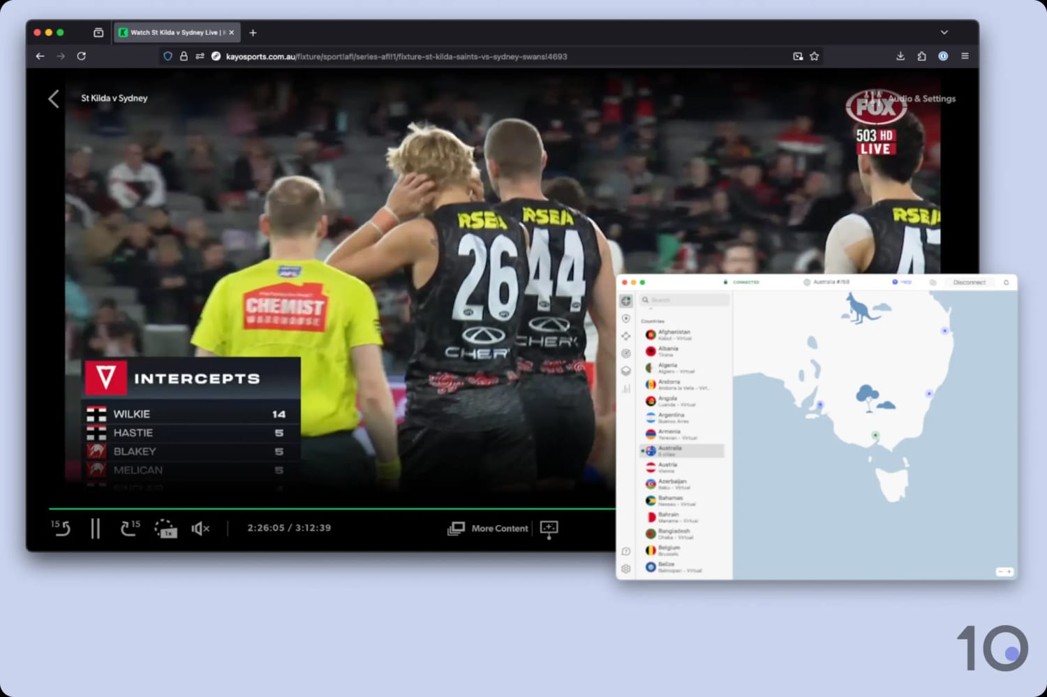 All of NordVPN's Australian Servers Unblock Kayo Sports