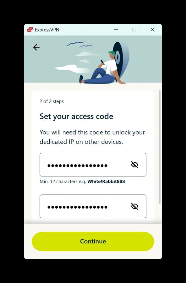 Setting Up Your Unique Access Code