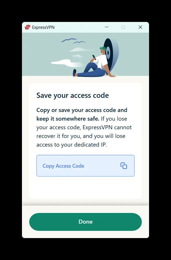 Reminder to Store Your Access Code Securely
