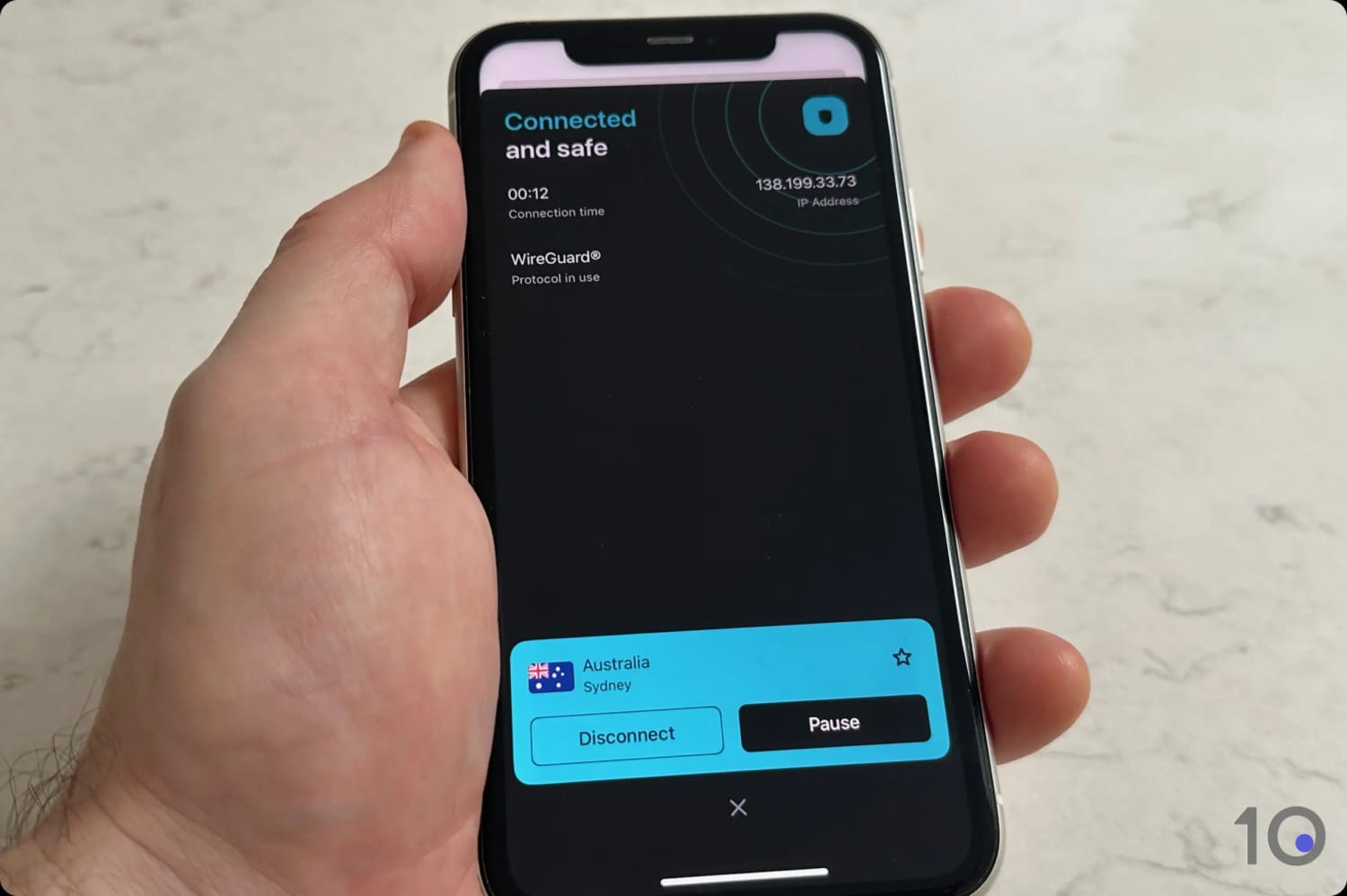 Connected to Surfshark's Sydney Server