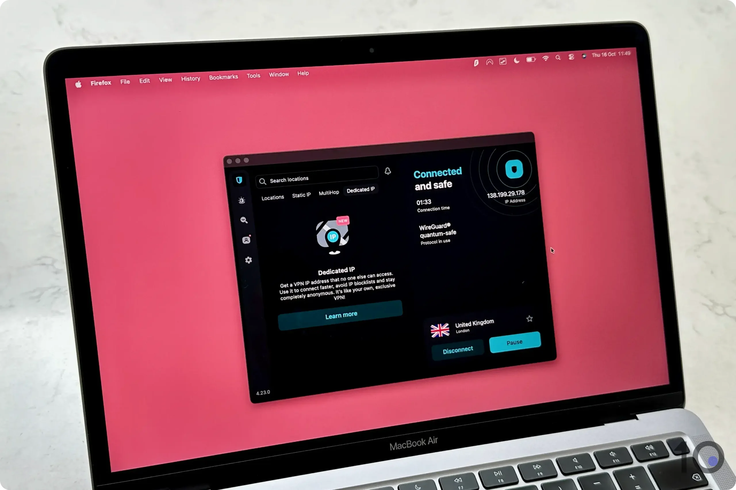 Surfshark's Dedicated IPs on Mac