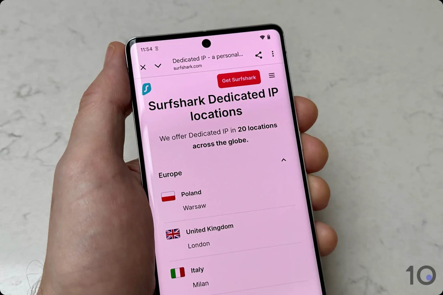 Surfshark's Dedicated IPs on Mobile