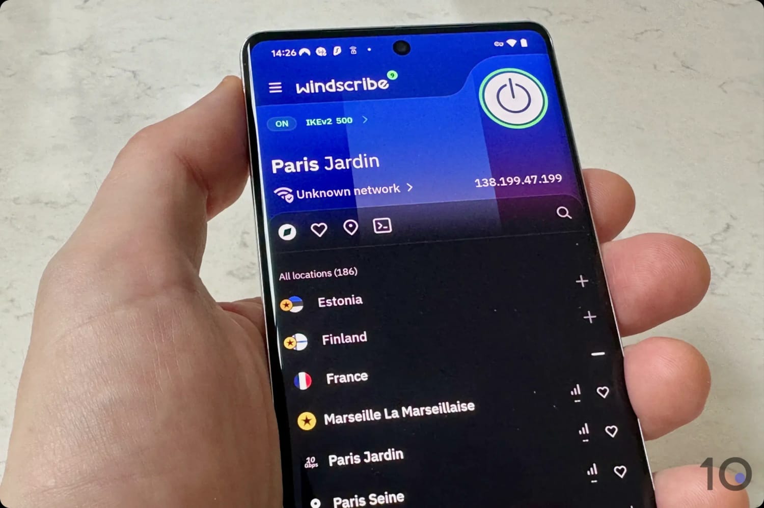 Emplacement du Serveur Français Windscribe à Paris
