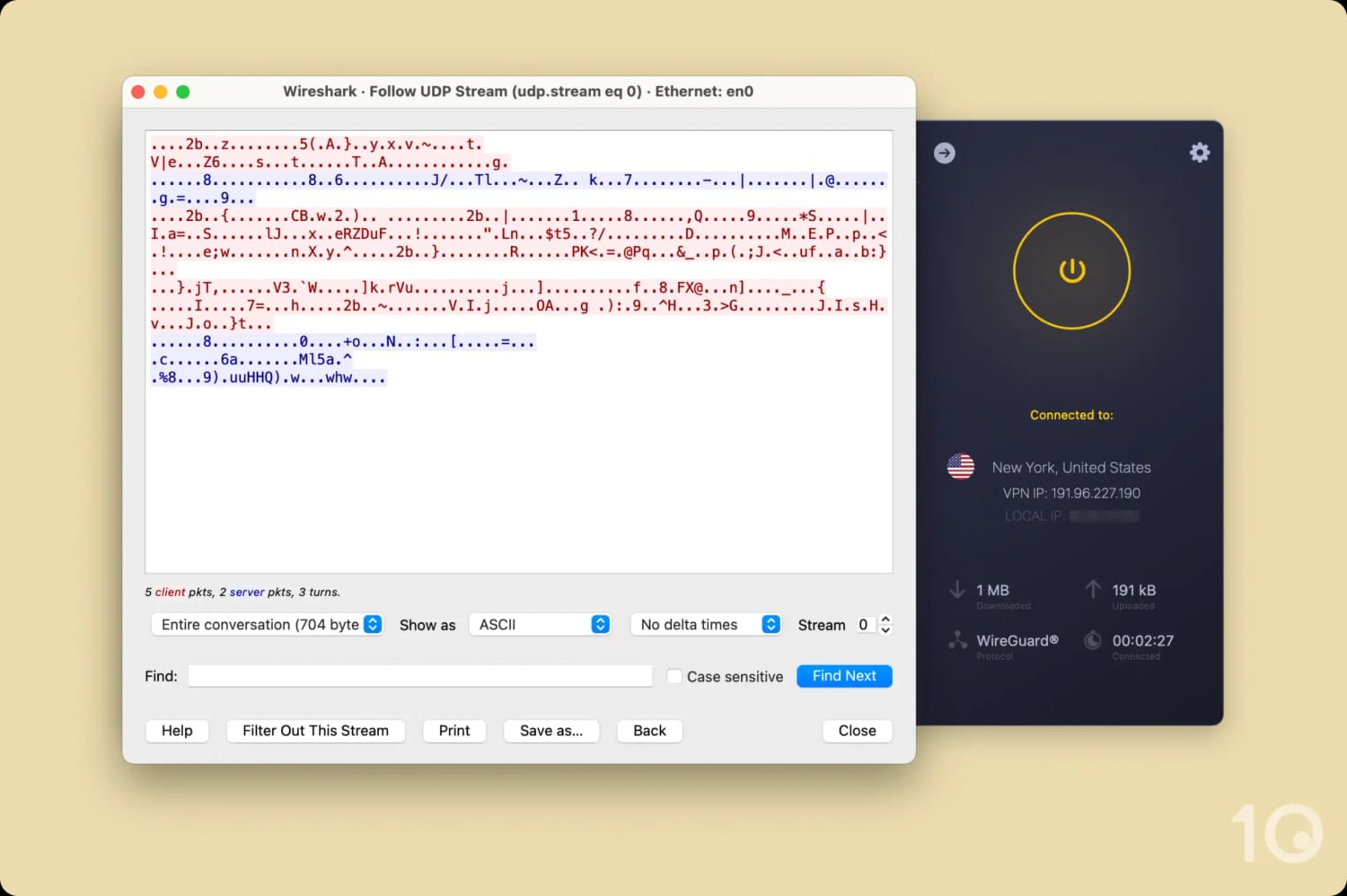 CyberGhost Wireshark testing