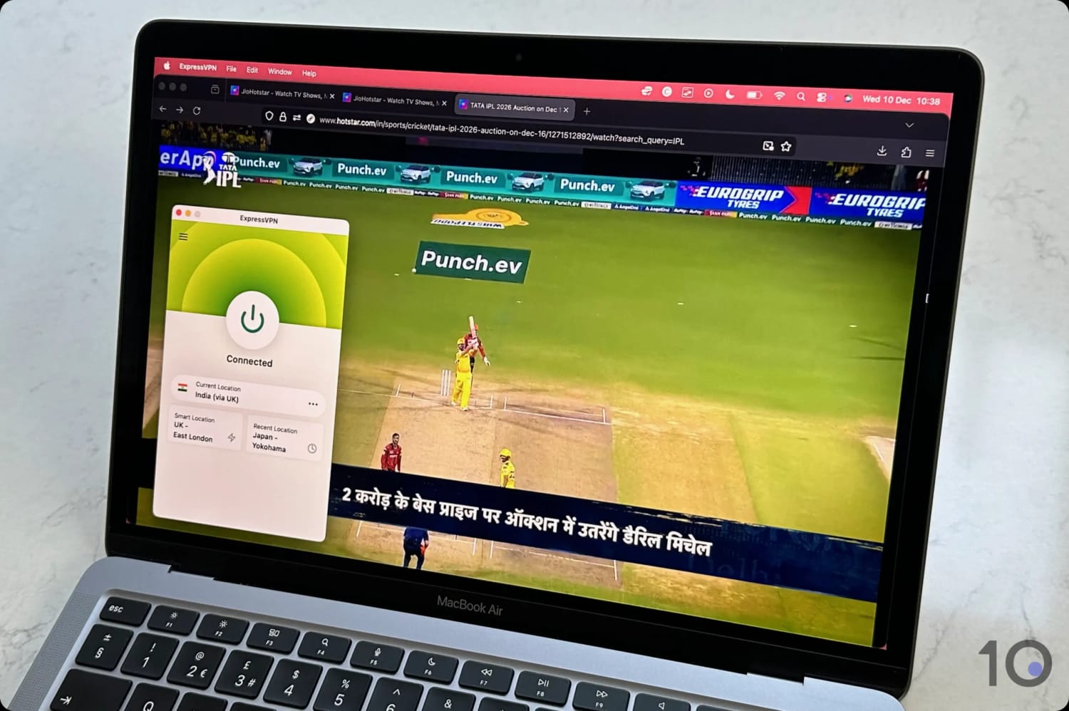 Watching a Live IPL Game on JioHotstar with ExpressVPN
