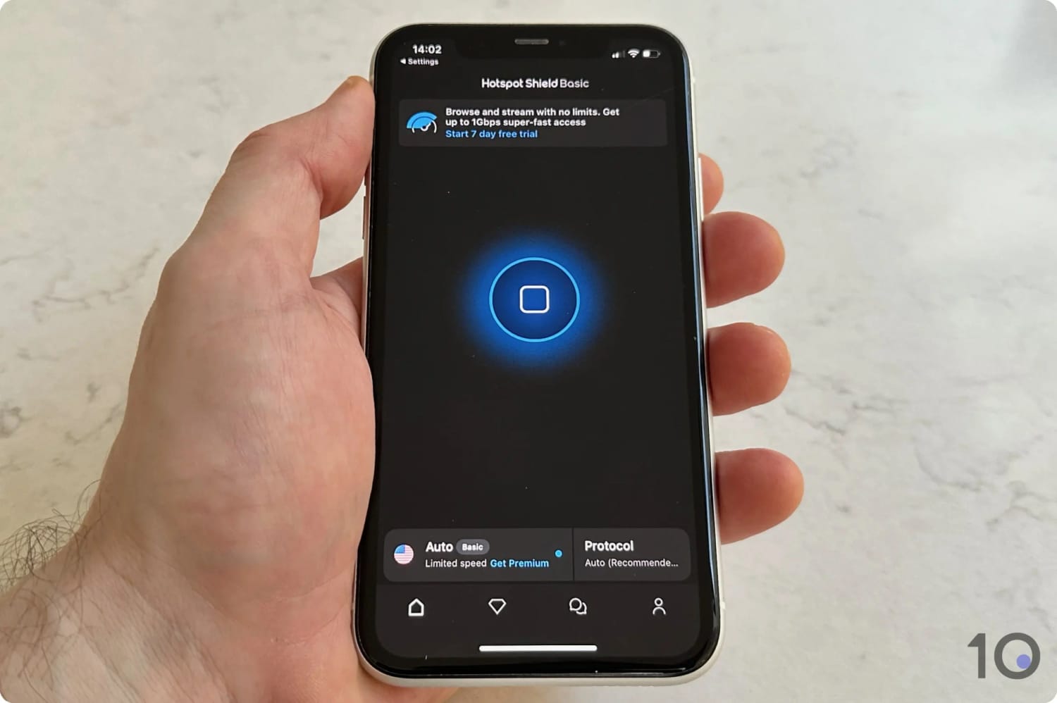 Hotspot Shield Basic conectado ao seu servidor gratuito nos EUA