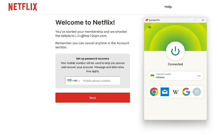 Netflix Ukraine Account Created with a VPN