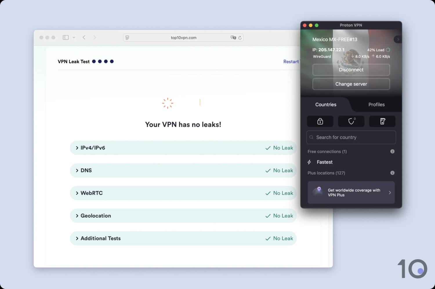 Proton VPN leak test results