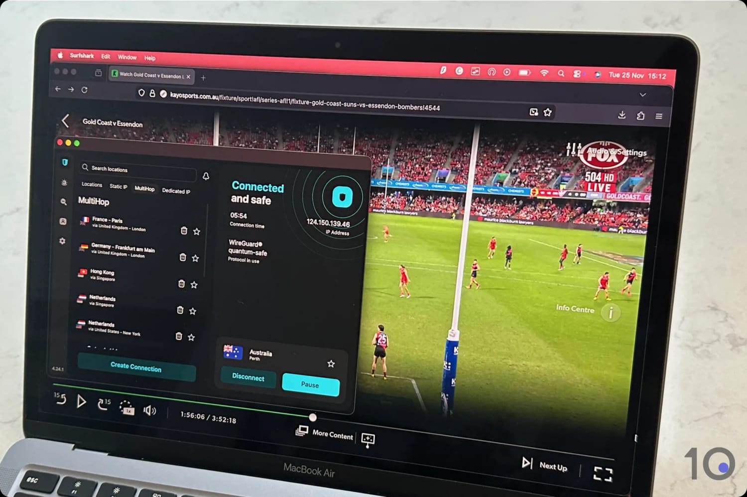 Watching the AFL Live with Surfshark on Kayo