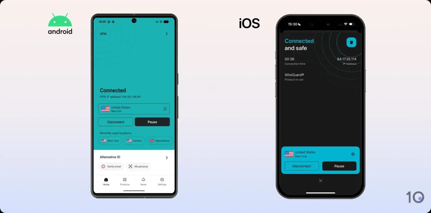 Surfshark's apps for Android and iOS