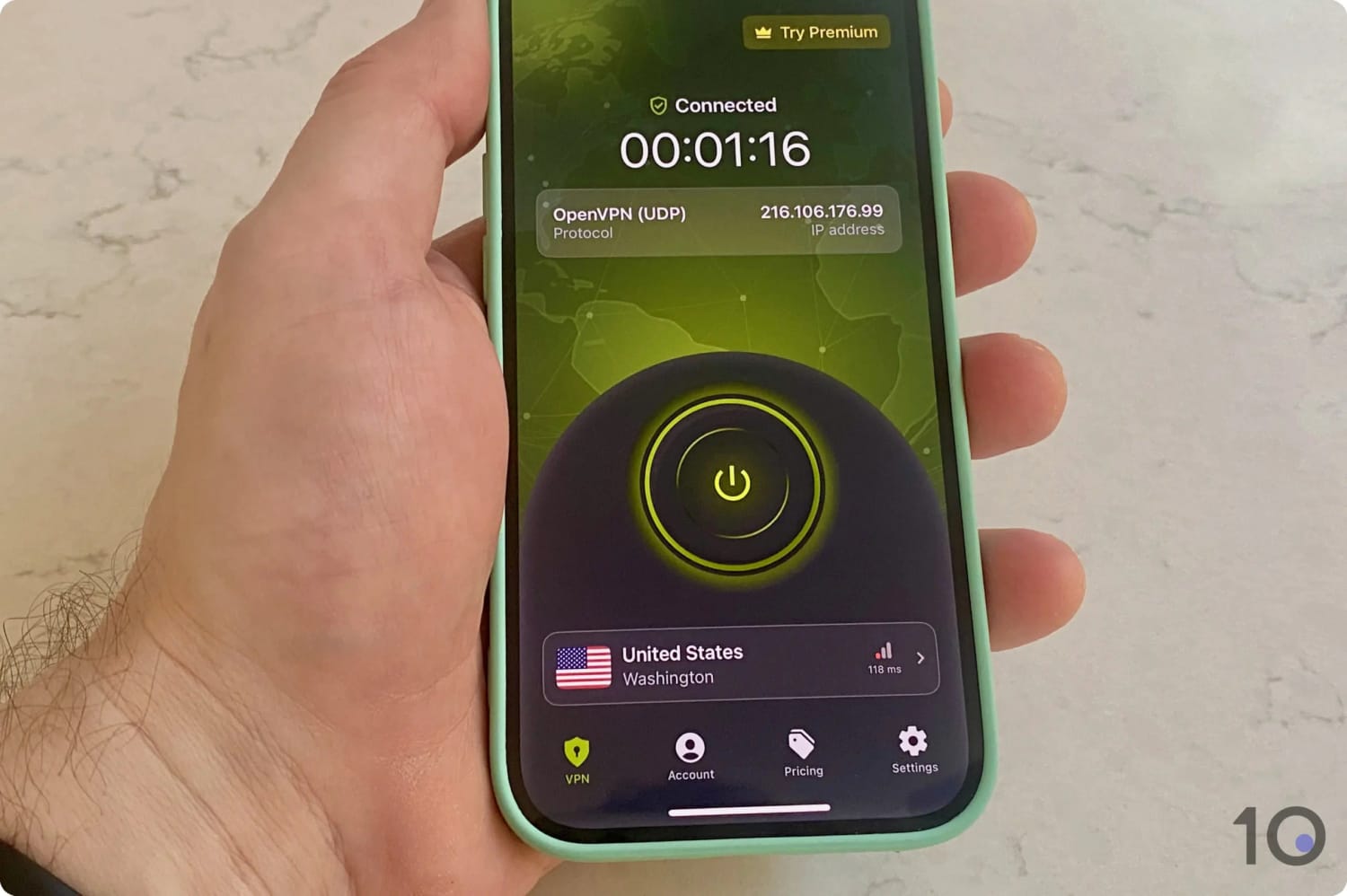 Connected to ZoogVPN's Free US Server