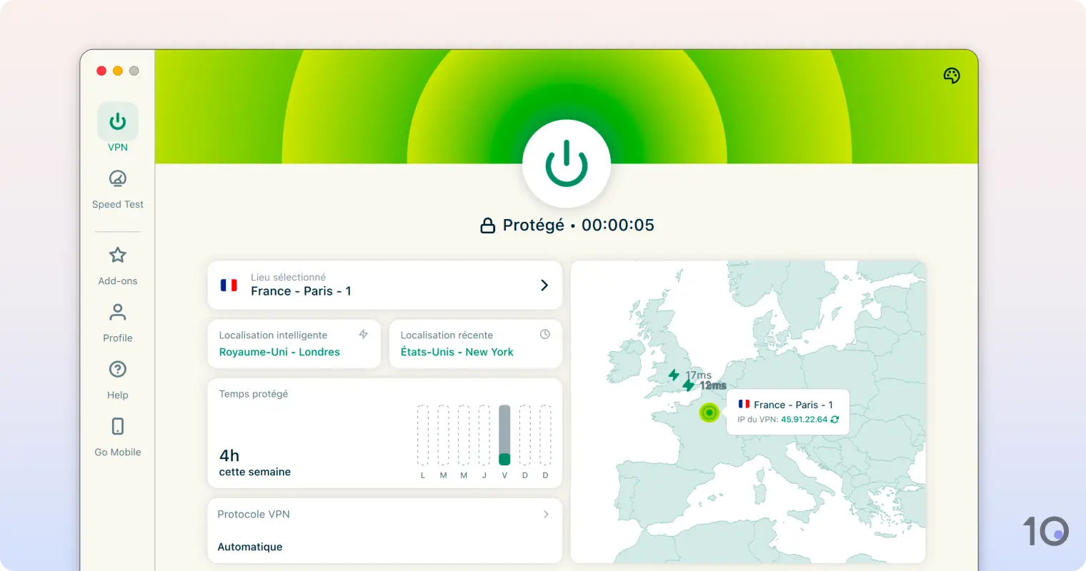 Application ExpressVPN pour Mac