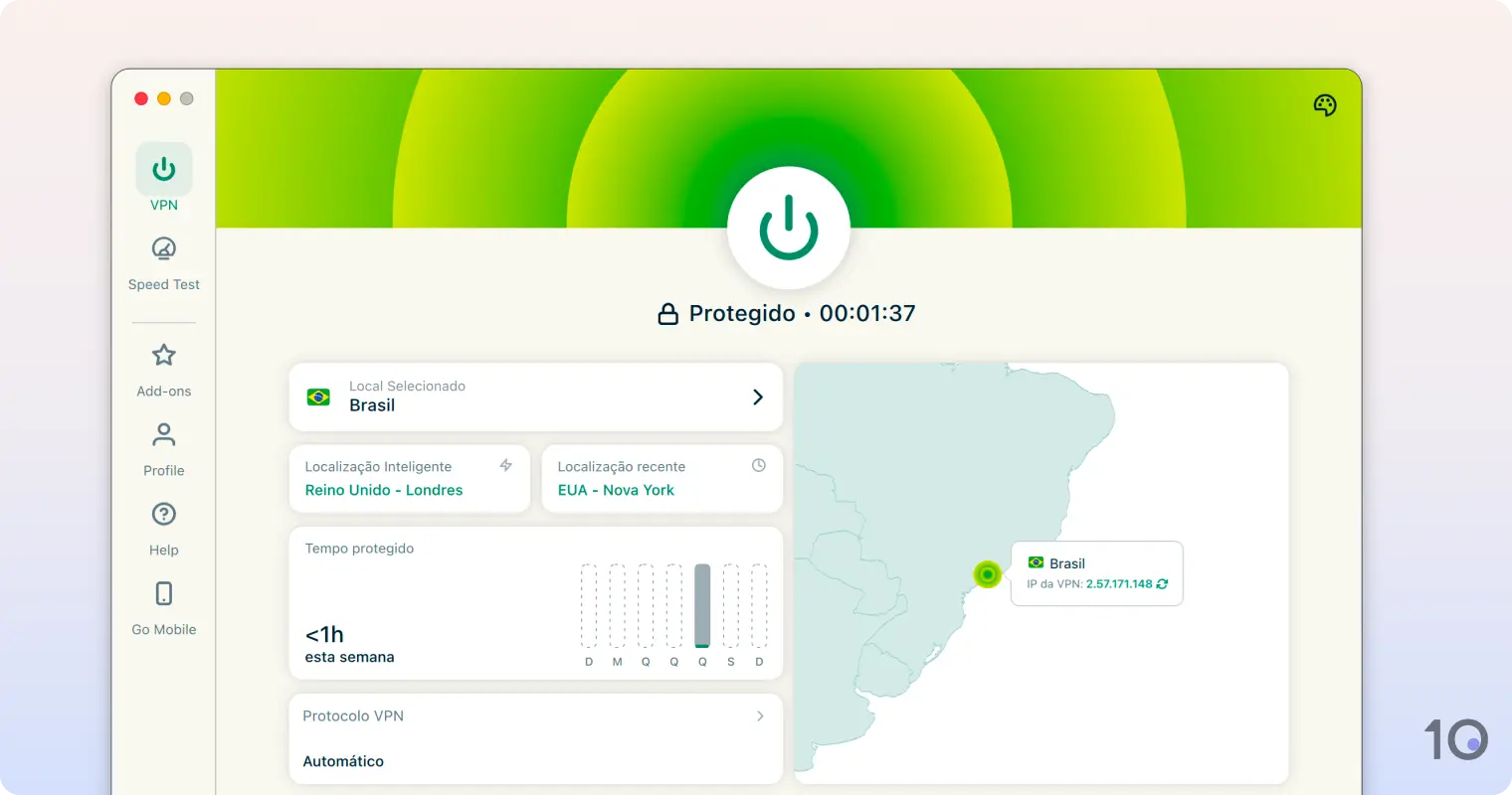 Aplicativo ExpressVPN para Mac