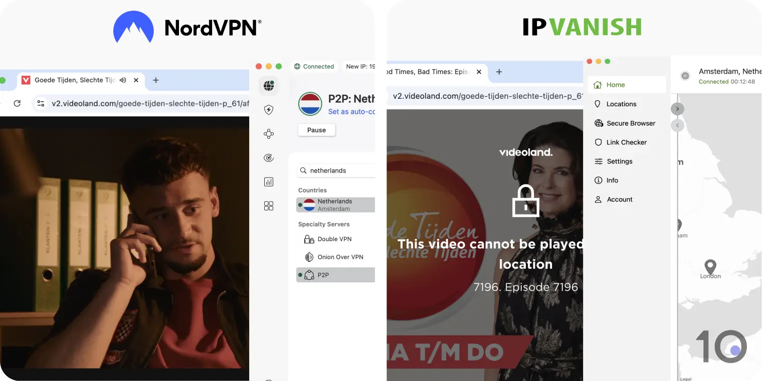 Comparing NordVPN to IPVanish for streaming