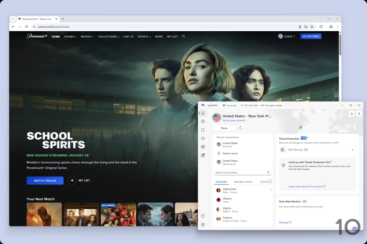 Streaming von Paramount+ mit NordVPN