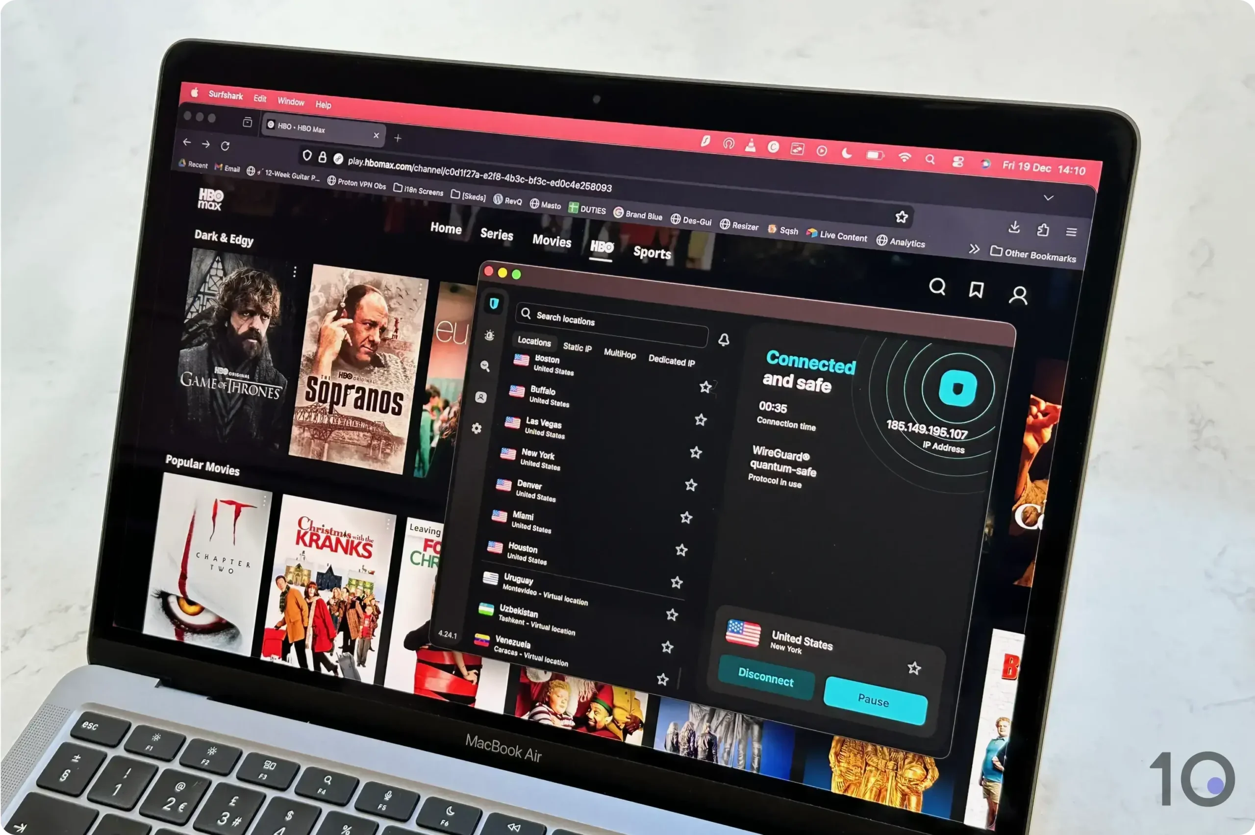 Surfshark Working with HBO Max USA