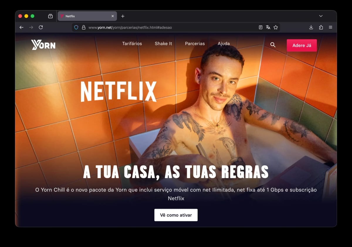 Pacote de internet fibra, móvel e streaming da Yorn