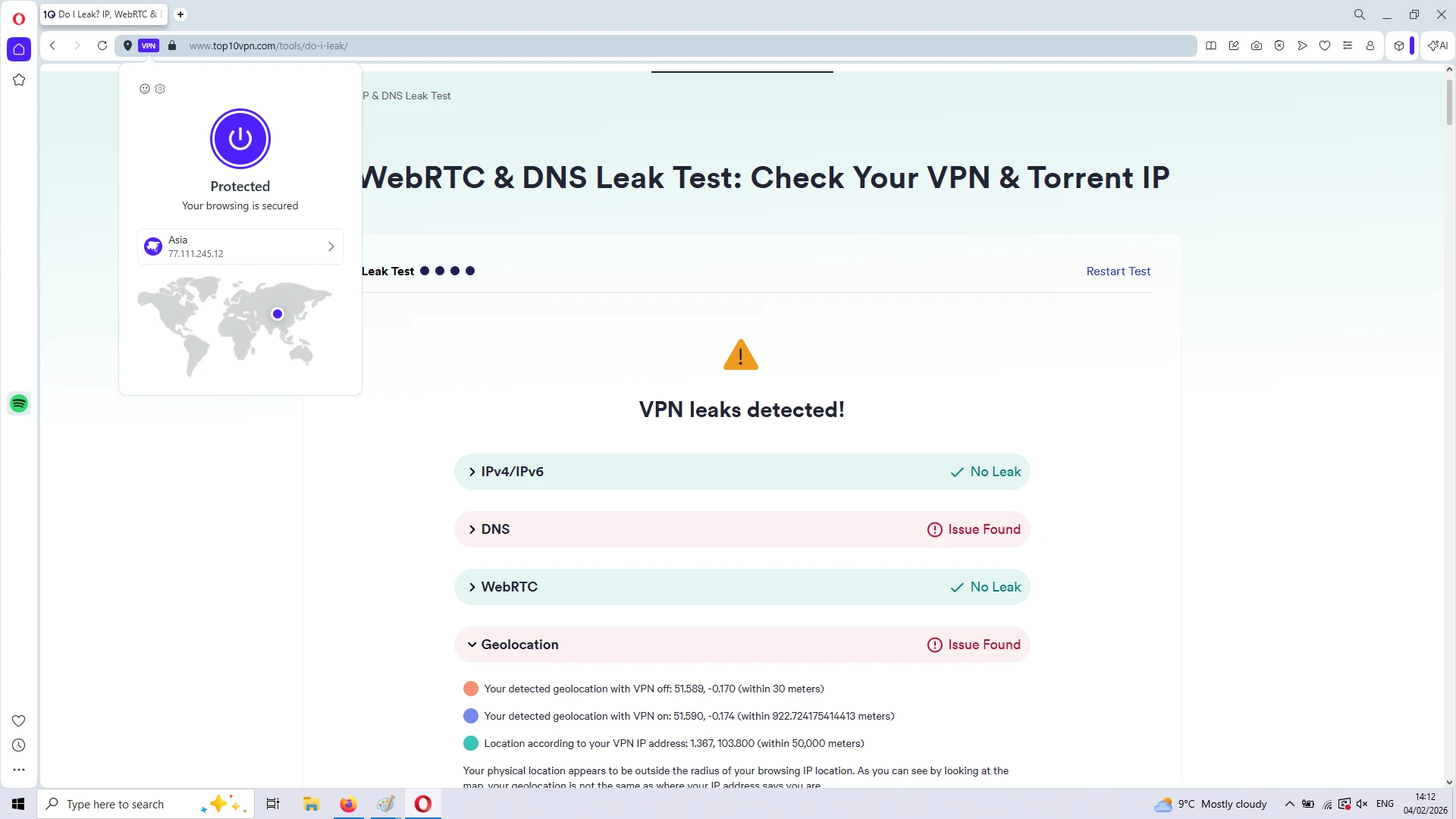 Opera's Free Proxy Suffers from DNS and Geolocation Leaks