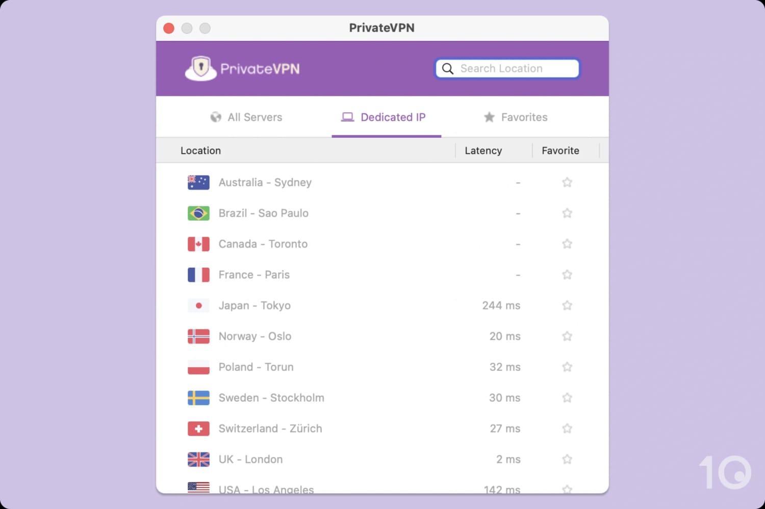 PrivateVPN dedicated IP servers
