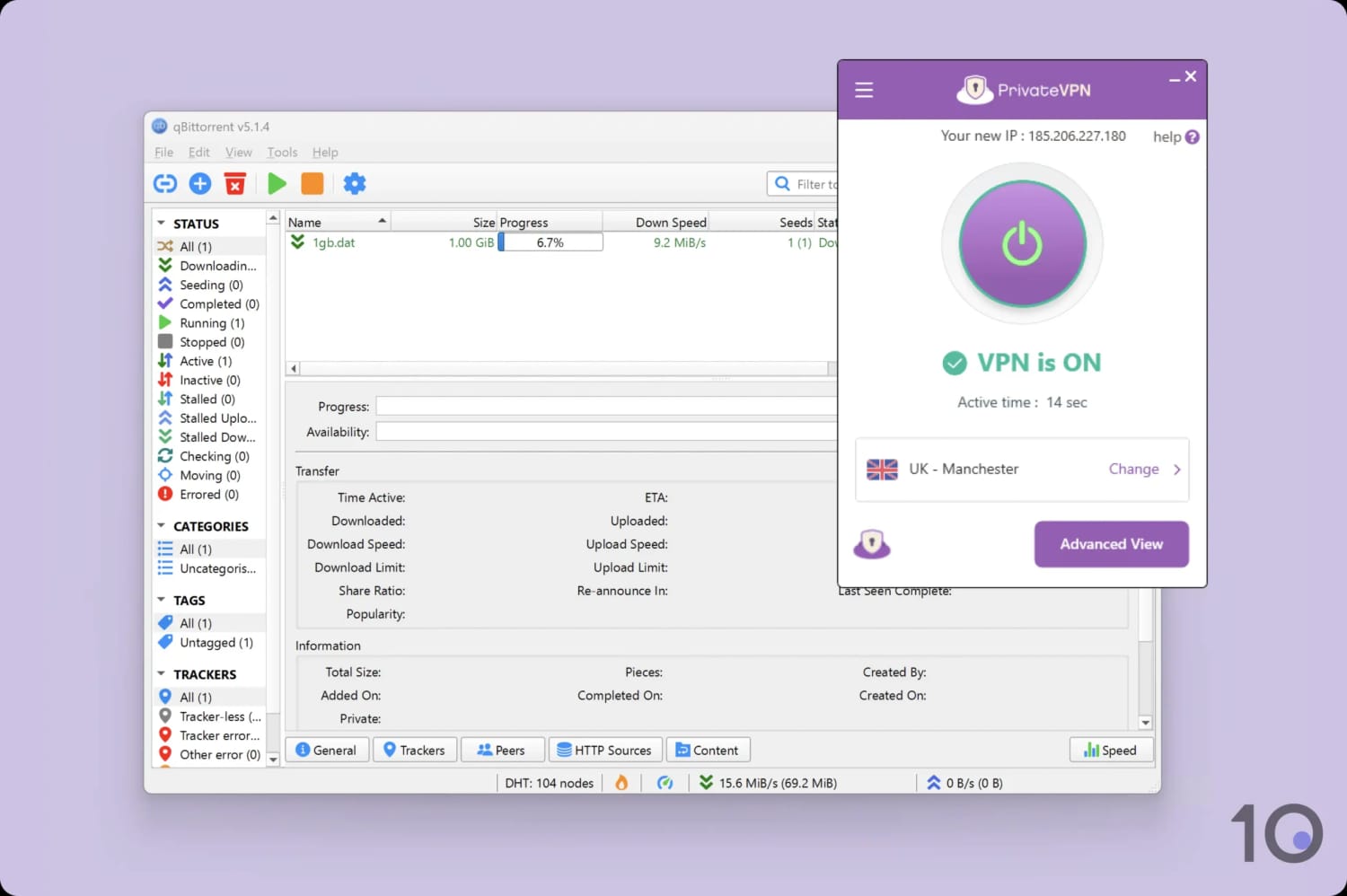 PrivateVPN torrenting test