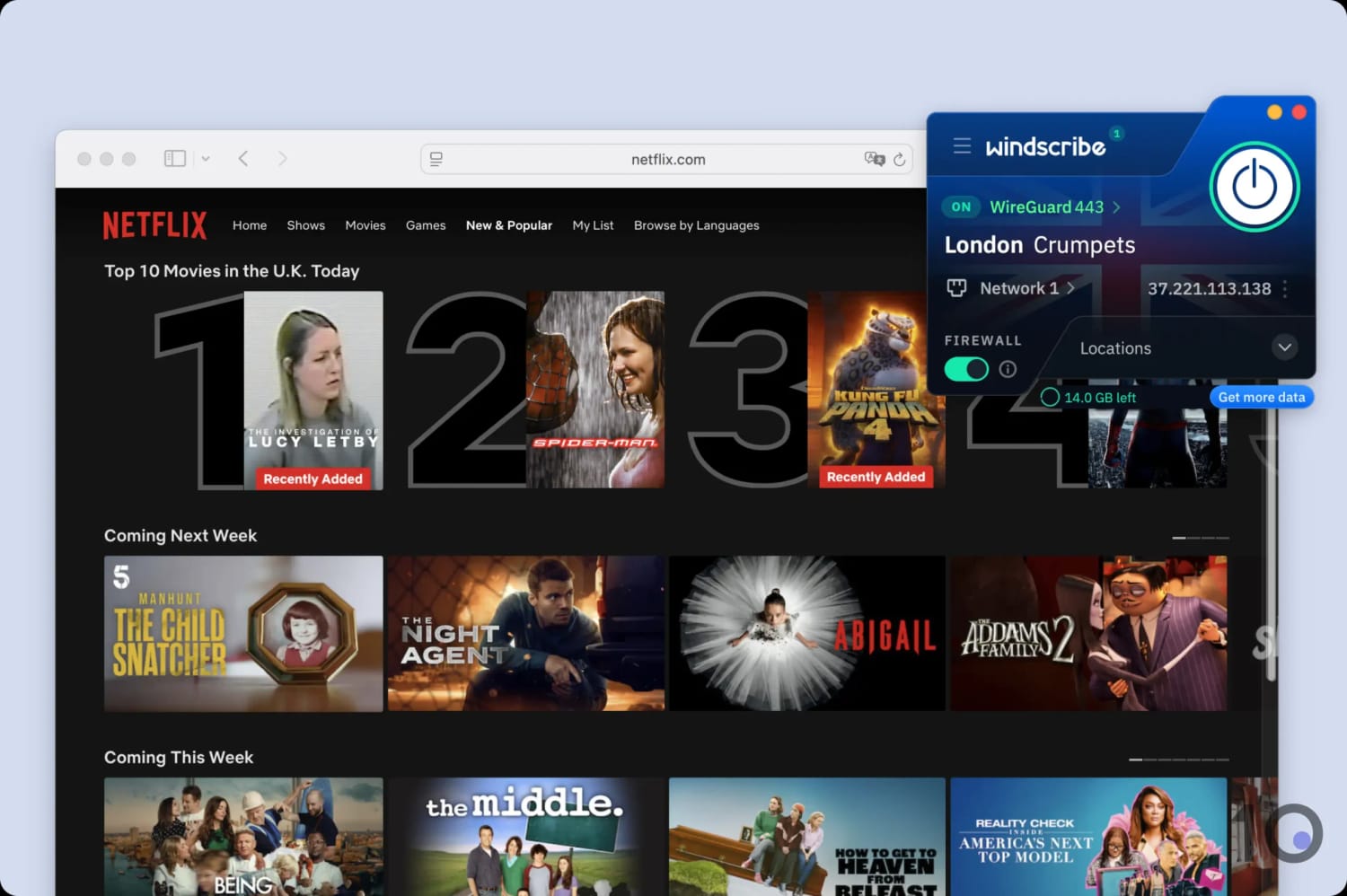 Windscribe free tier UK Netflix