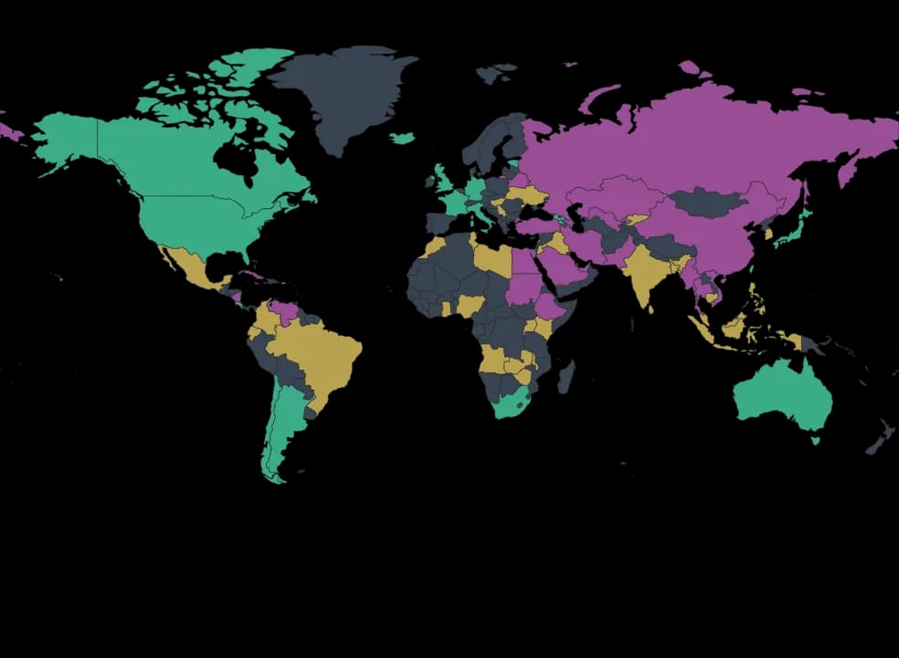 Freedom On The Net Map