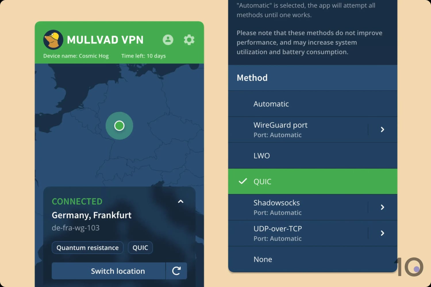 Using Mullvad's QUIC Obfuscation Method